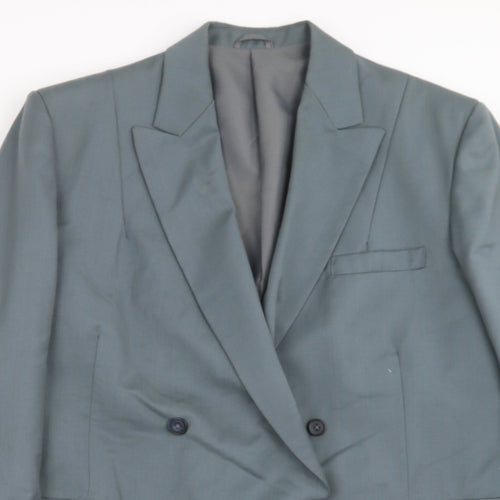 Preworn Mens Green Striped  Jacket Suit Jacket Size 42