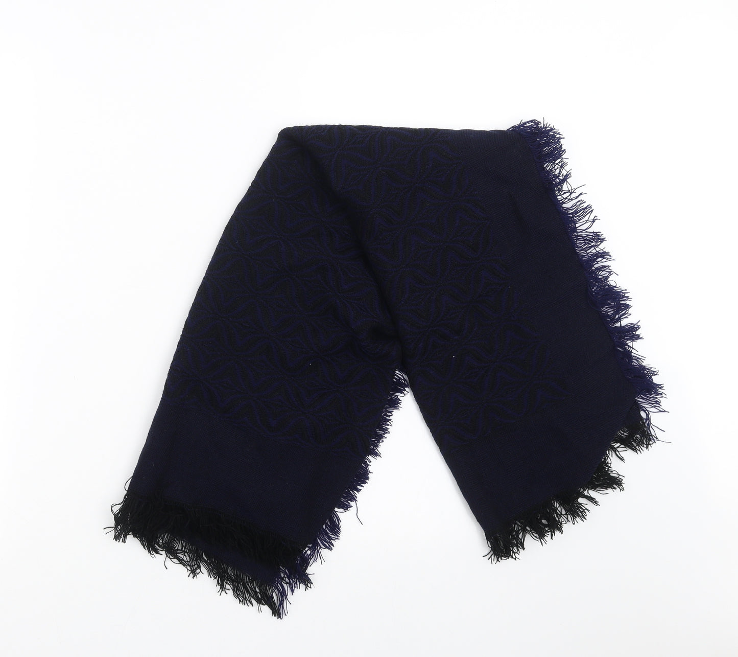 Preworn Womens Blue Geometric   Scarf