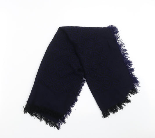 Front view of Preworn women’s blue geometric scarf