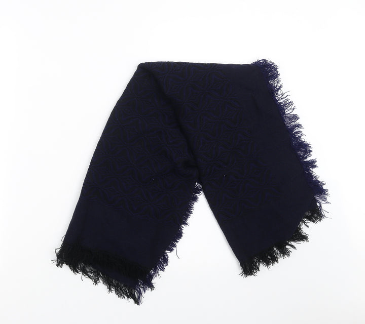 Preworn Womens Blue Geometric   Scarf