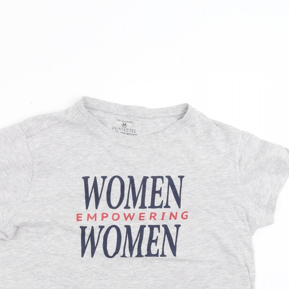 Primark Womens Grey   Basic T-Shirt Size M  - women empowering women
