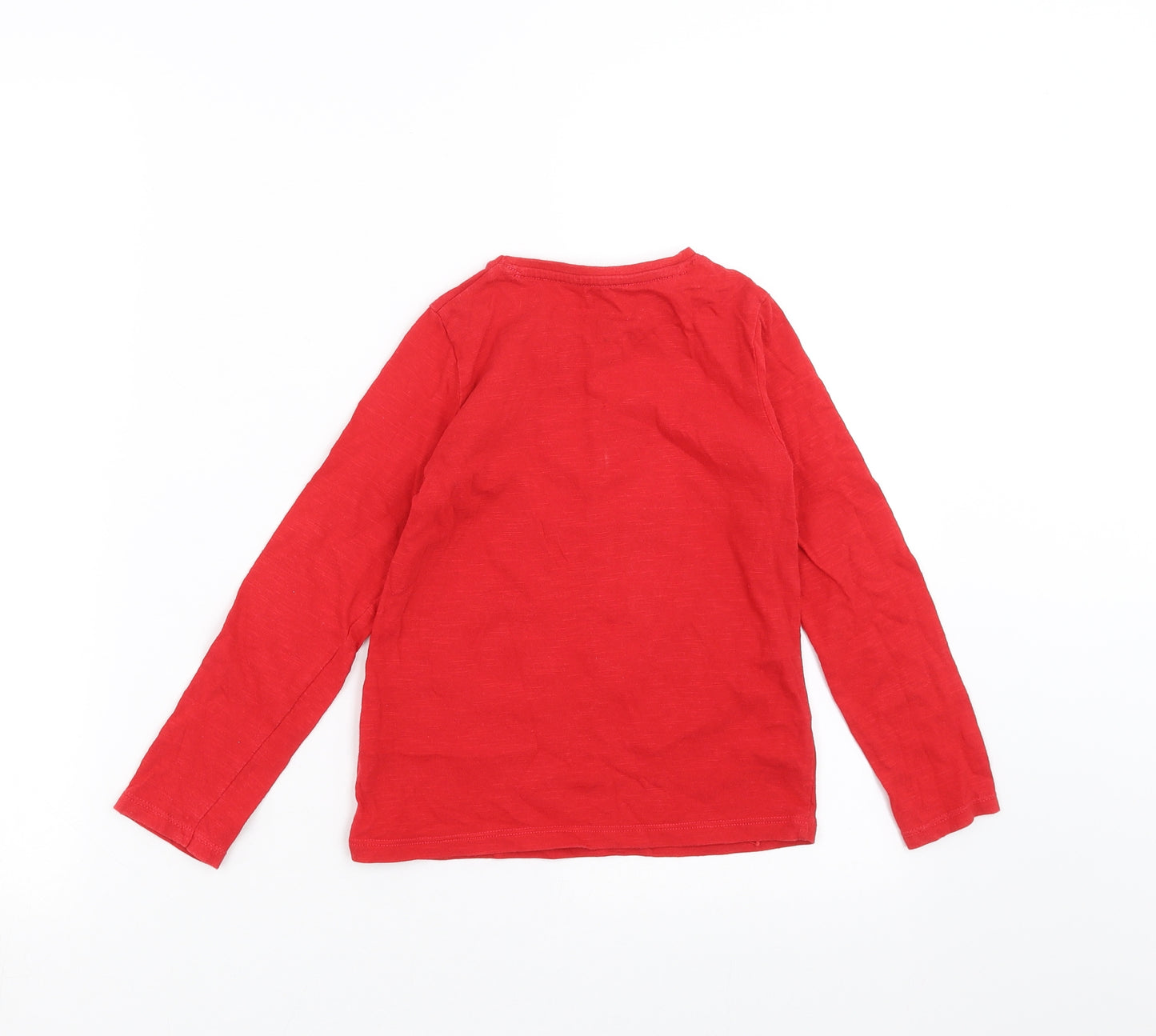 F&F Girls Red   Basic T-Shirt Size 6-7 Years  - penguin