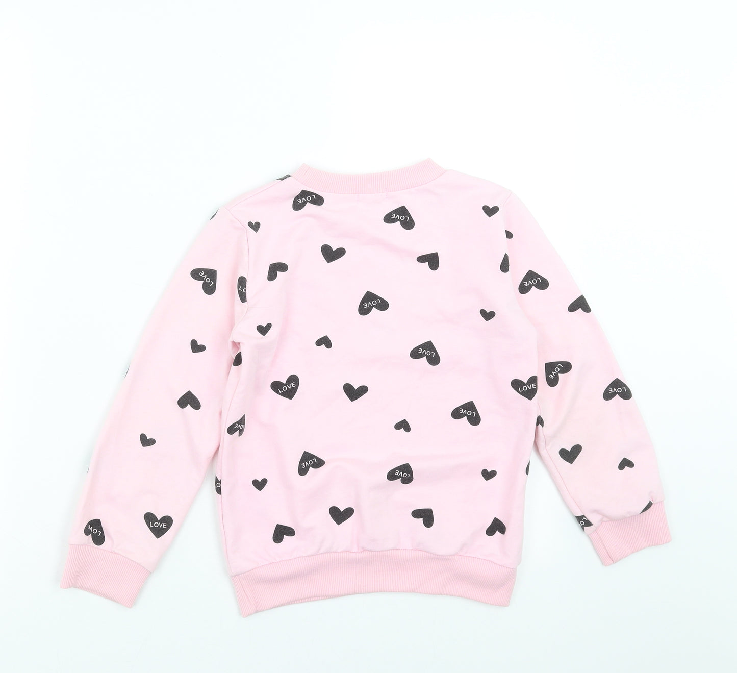 Little Hands Girls Pink   Pullover Sweatshirt Size 11-12 Years  - love heart
