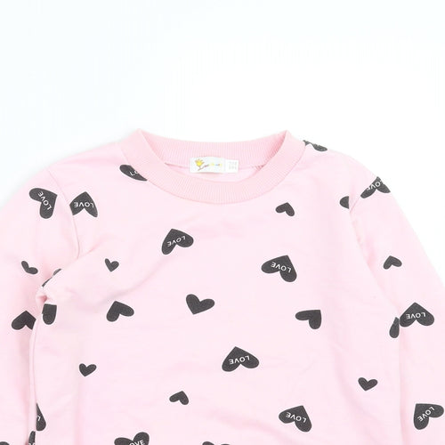 Little Hands Girls Pink   Pullover Sweatshirt Size 11-12 Years  - love heart