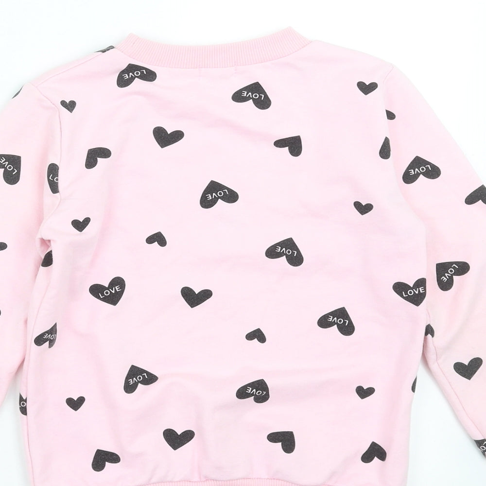 Little Hands Girls Pink   Pullover Sweatshirt Size 11-12 Years  - love heart