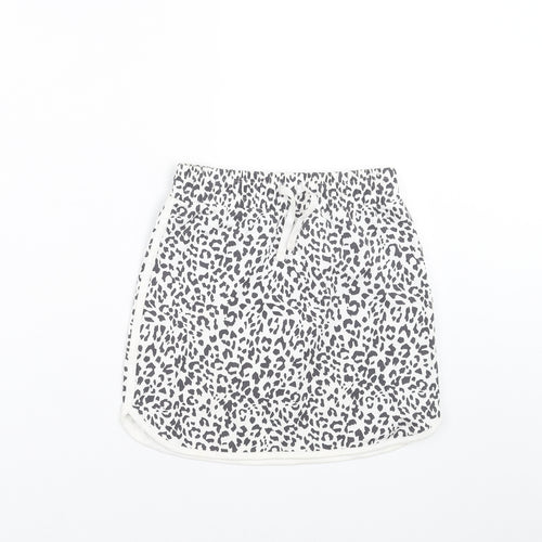 George Girls White Animal Print  Straight & Pencil Skirt Size 8-9 Years