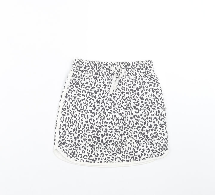 George Girls White Animal Print  Straight & Pencil Skirt Size 8-9 Years