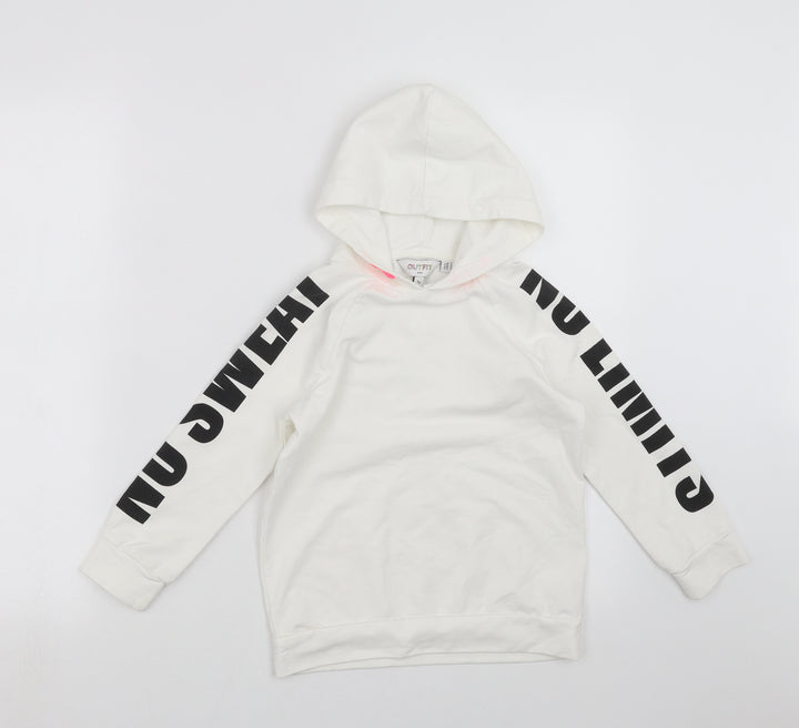 Outfit Kids Girls White   Pullover Hoodie Size 5 Years