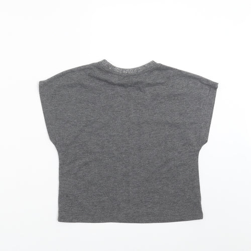 outfit kids Girls Grey   Basic T-Shirt Size 5 Years  - rock & pearl