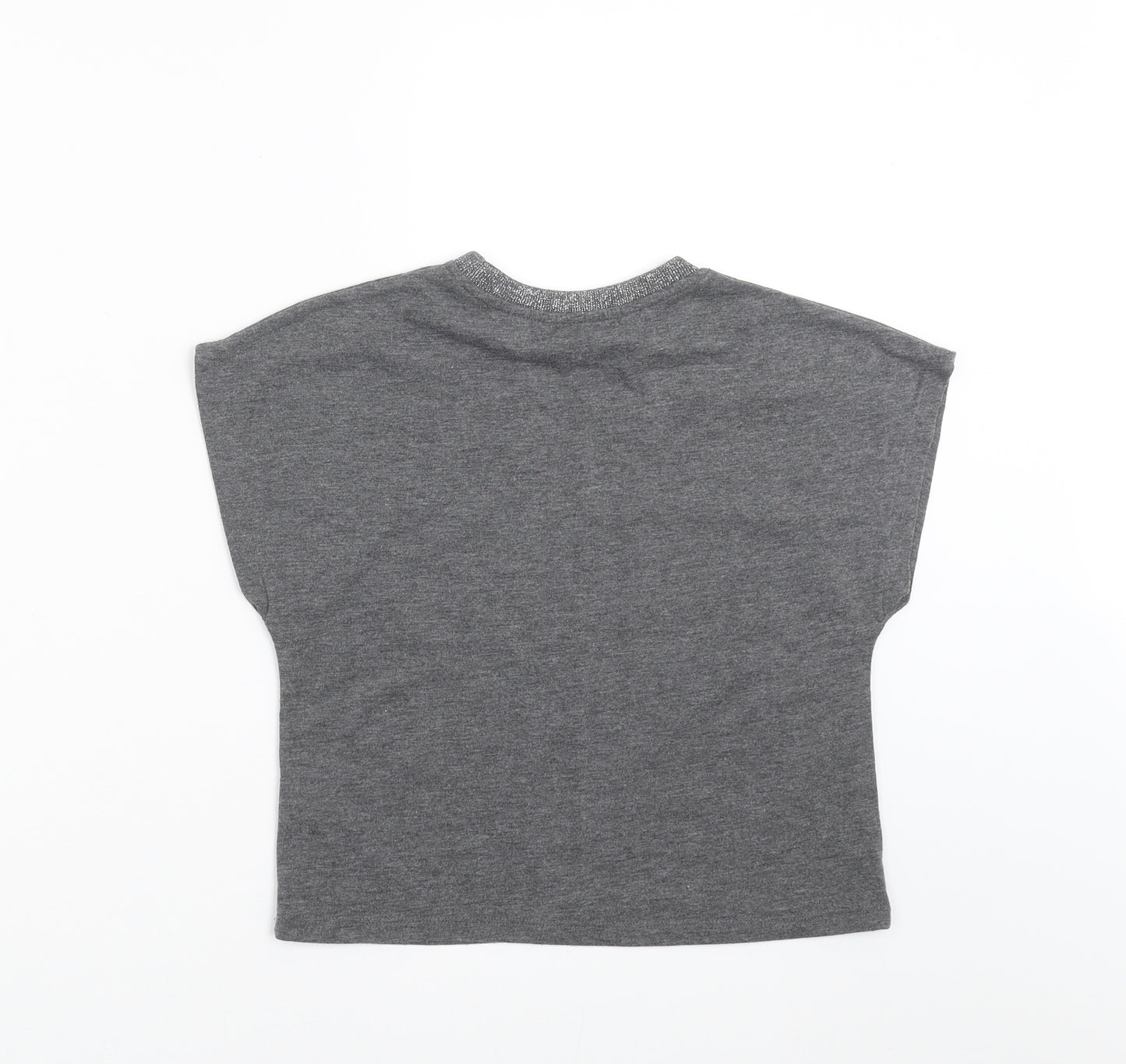 outfit kids Girls Grey   Basic T-Shirt Size 5 Years  - rock & pearl