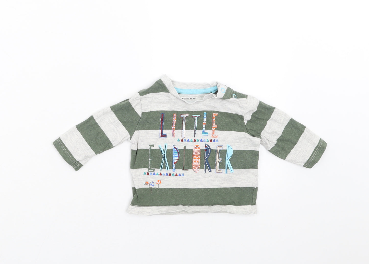 TU Baby Green Striped  Basic T-Shirt Size 0-3 Months  - Little Explorer