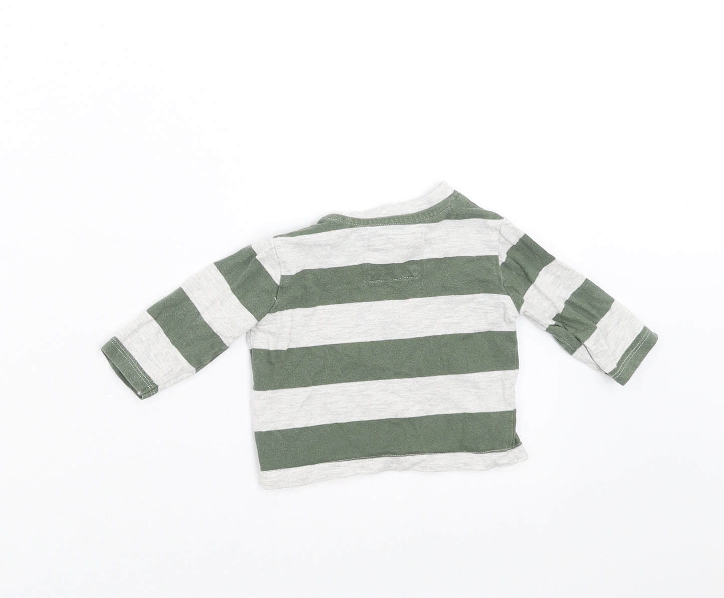 TU Baby Green Striped  Basic T-Shirt Size 0-3 Months  - Little Explorer