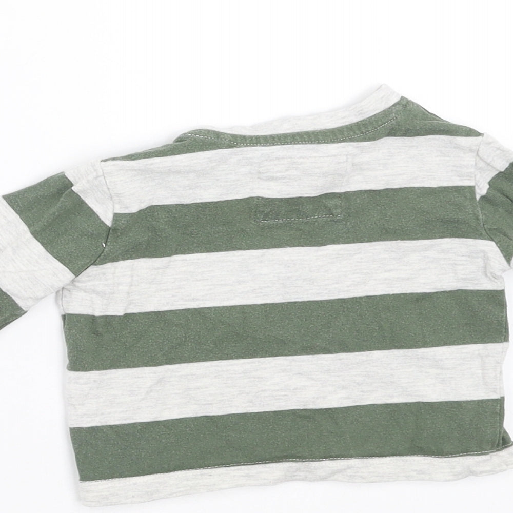 TU Baby Green Striped  Basic T-Shirt Size 0-3 Months  - Little Explorer
