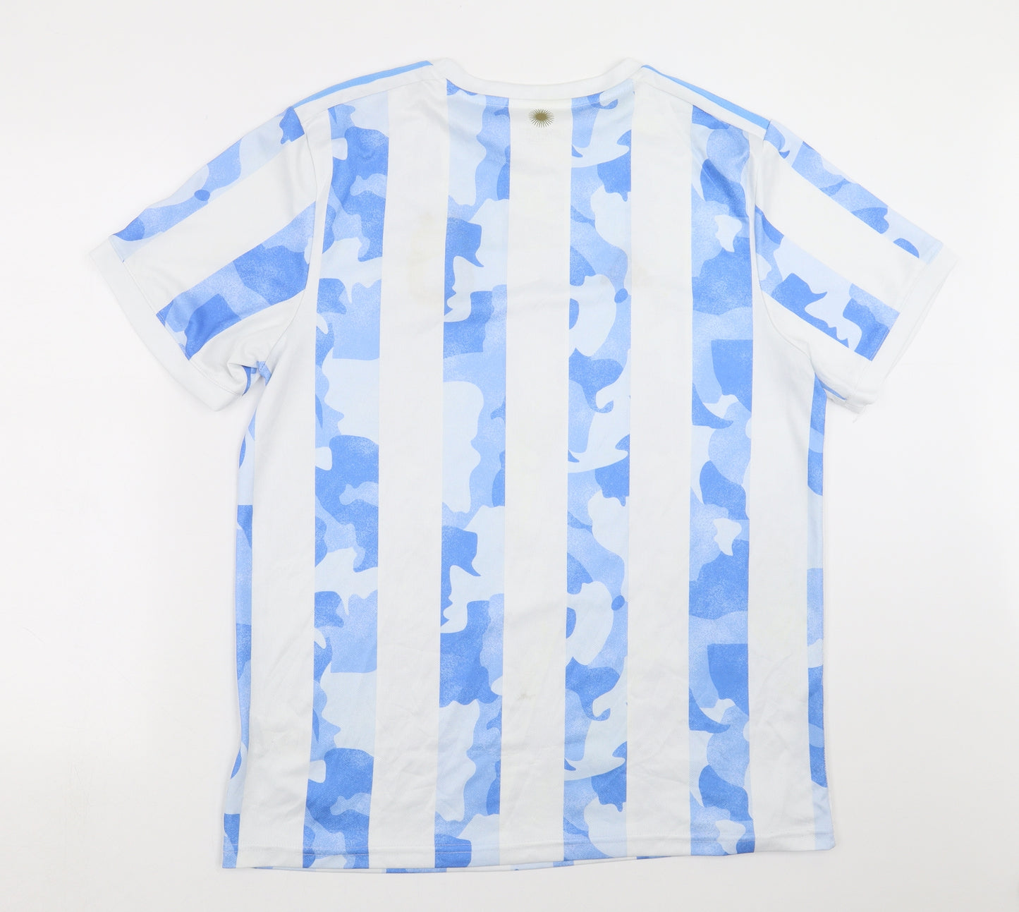 adidas Mens Blue Striped  Basic T-Shirt Size XL  - AFA