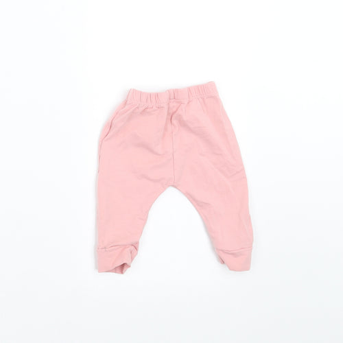 Preworn Girls Pink   Jogger Trousers Size 3-6 Months