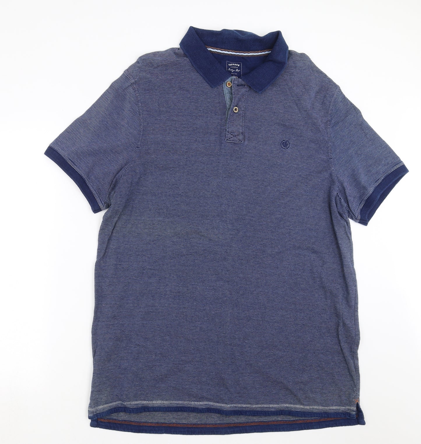 Fat Face Mens Blue Striped   Polo Size XL
