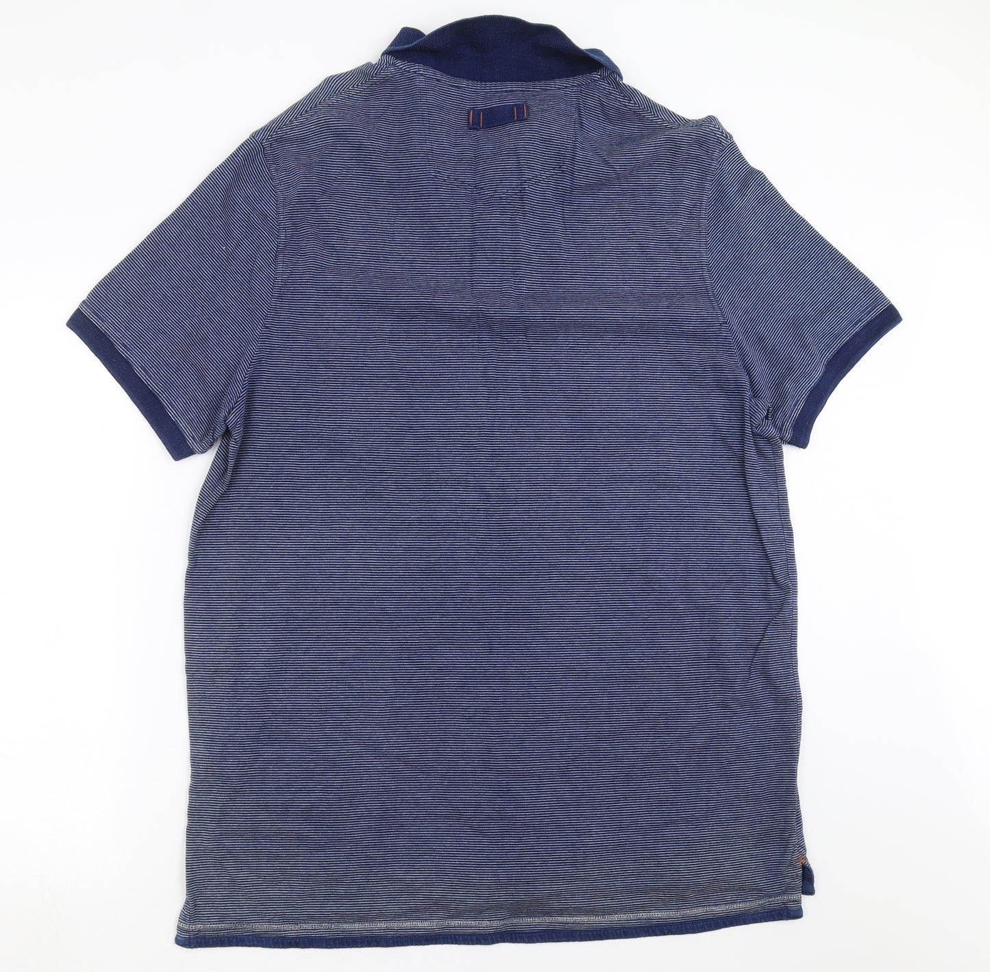 Fat Face Mens Blue Striped   Polo Size XL