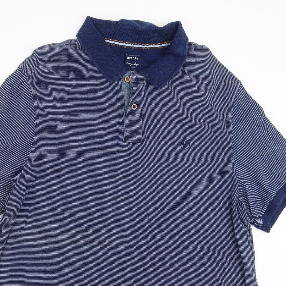 Fat Face Mens Blue Striped   Polo Size XL