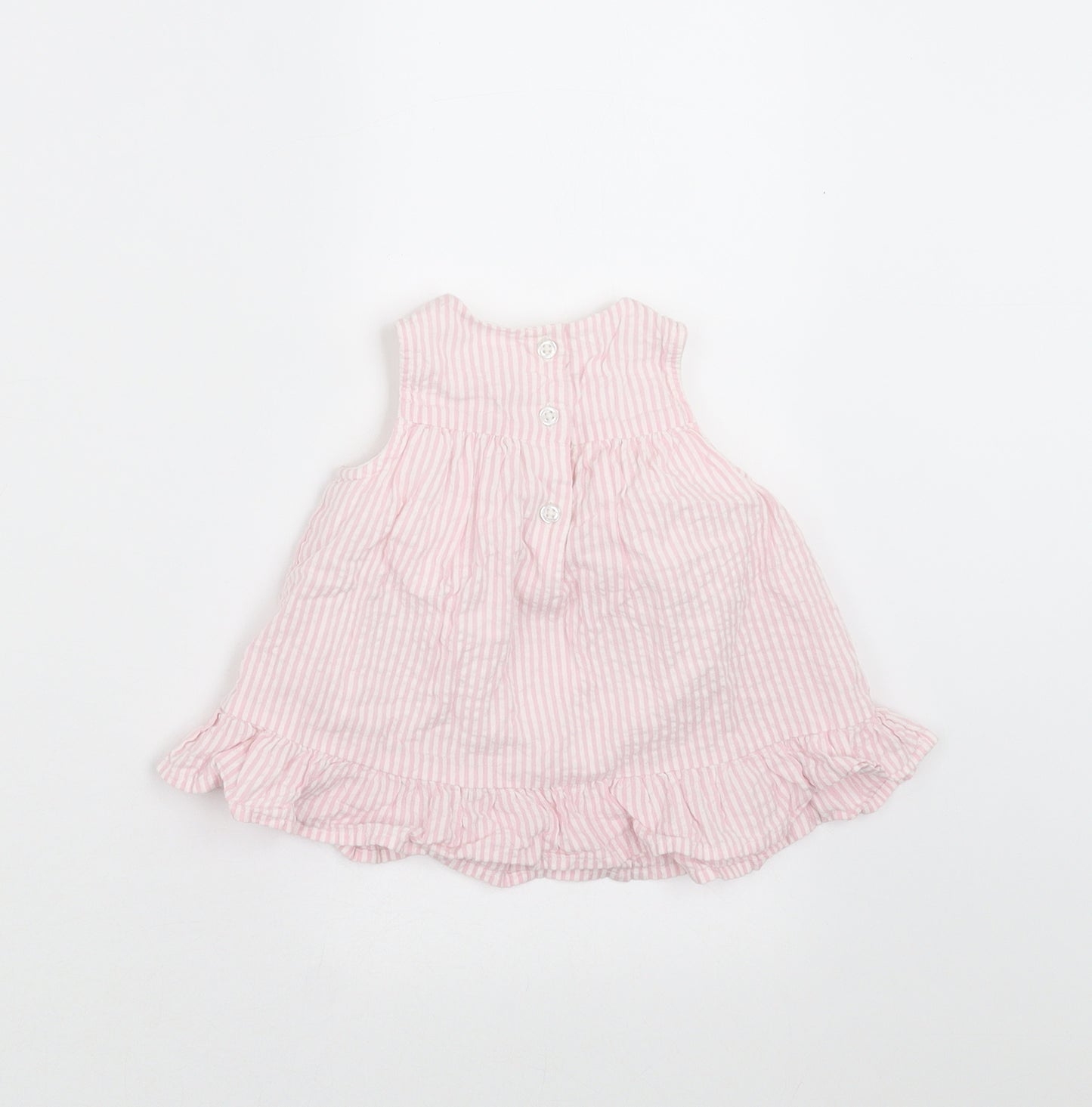 Little Nutmeg Girls Pink Striped  Trapeze & Swing  Size 0-3 Months