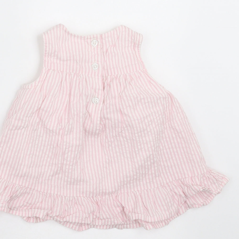 Little Nutmeg Girls Pink Striped  Trapeze & Swing  Size 0-3 Months