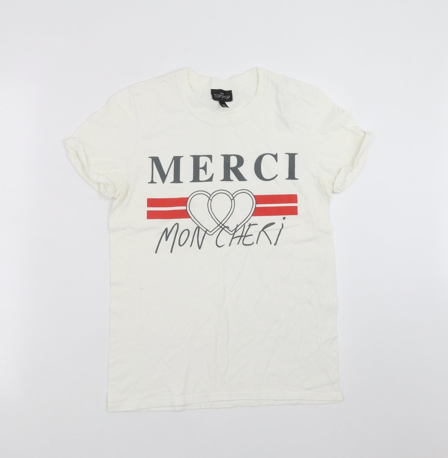 Topshop Womens Ivory   Basic T-Shirt Size S  - merci