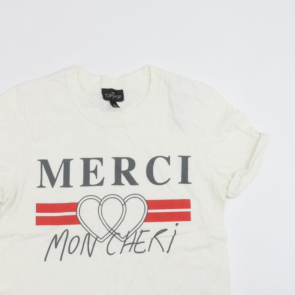 Topshop Womens Ivory   Basic T-Shirt Size S  - merci