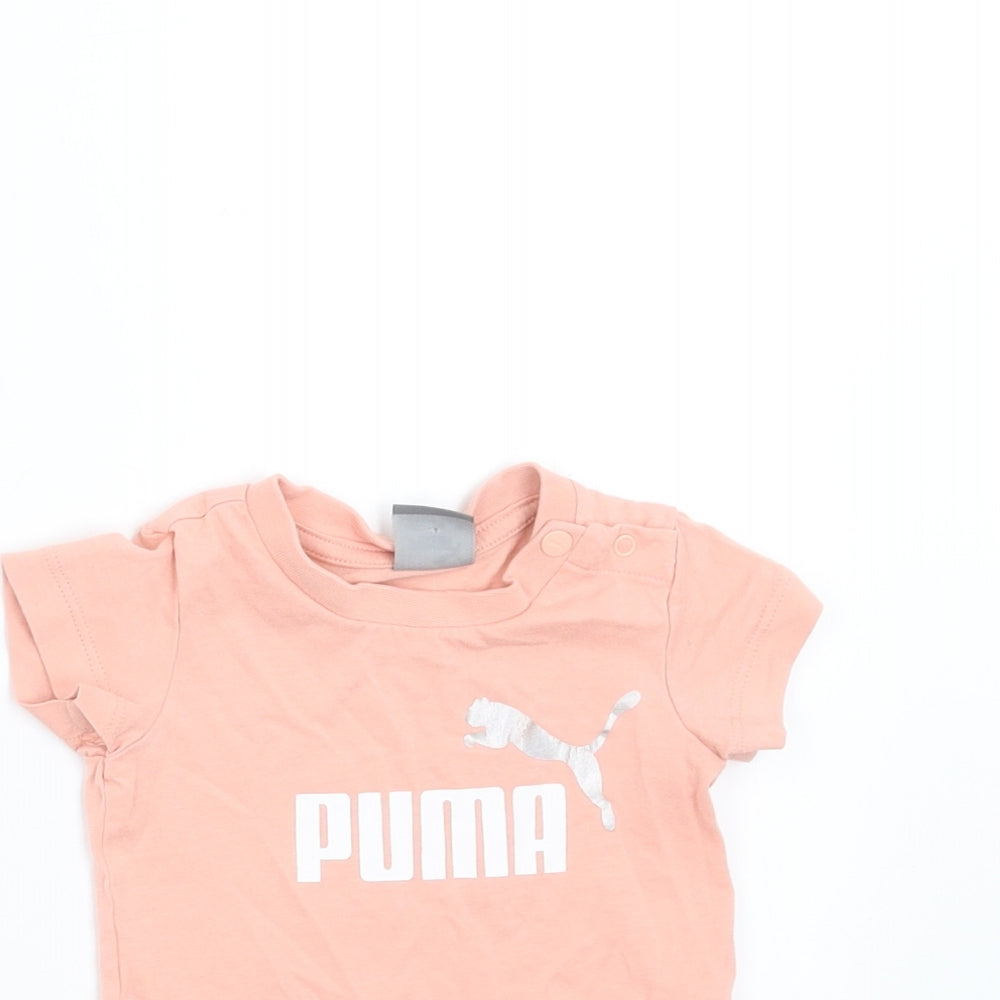 PUMA Girls Pink   Basic T-Shirt Size 3-6 Months  - 2-4 months