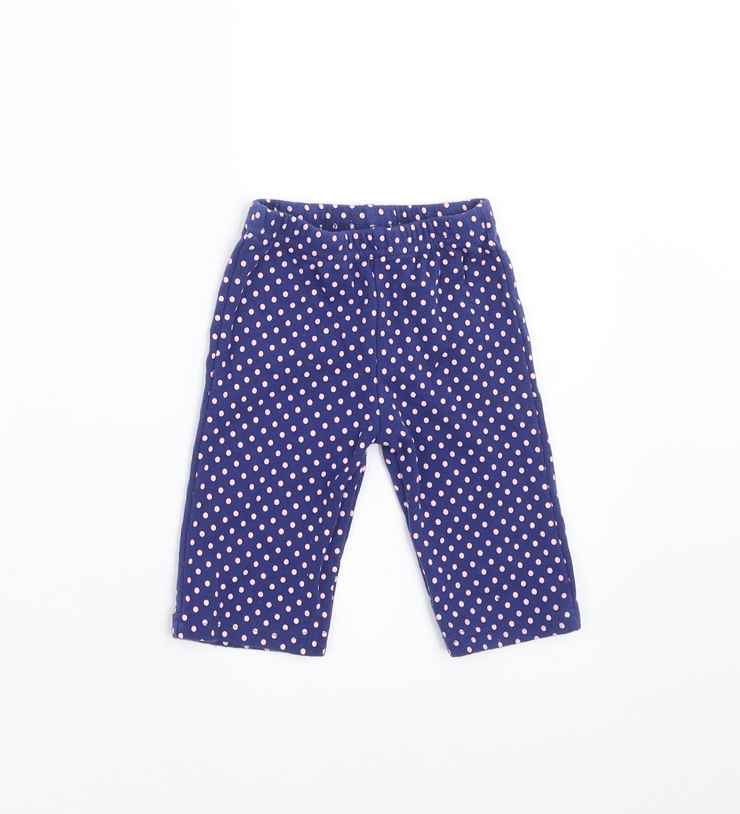 Preworn Girls Blue Polka Dot   Leggings Size 3-6 Months