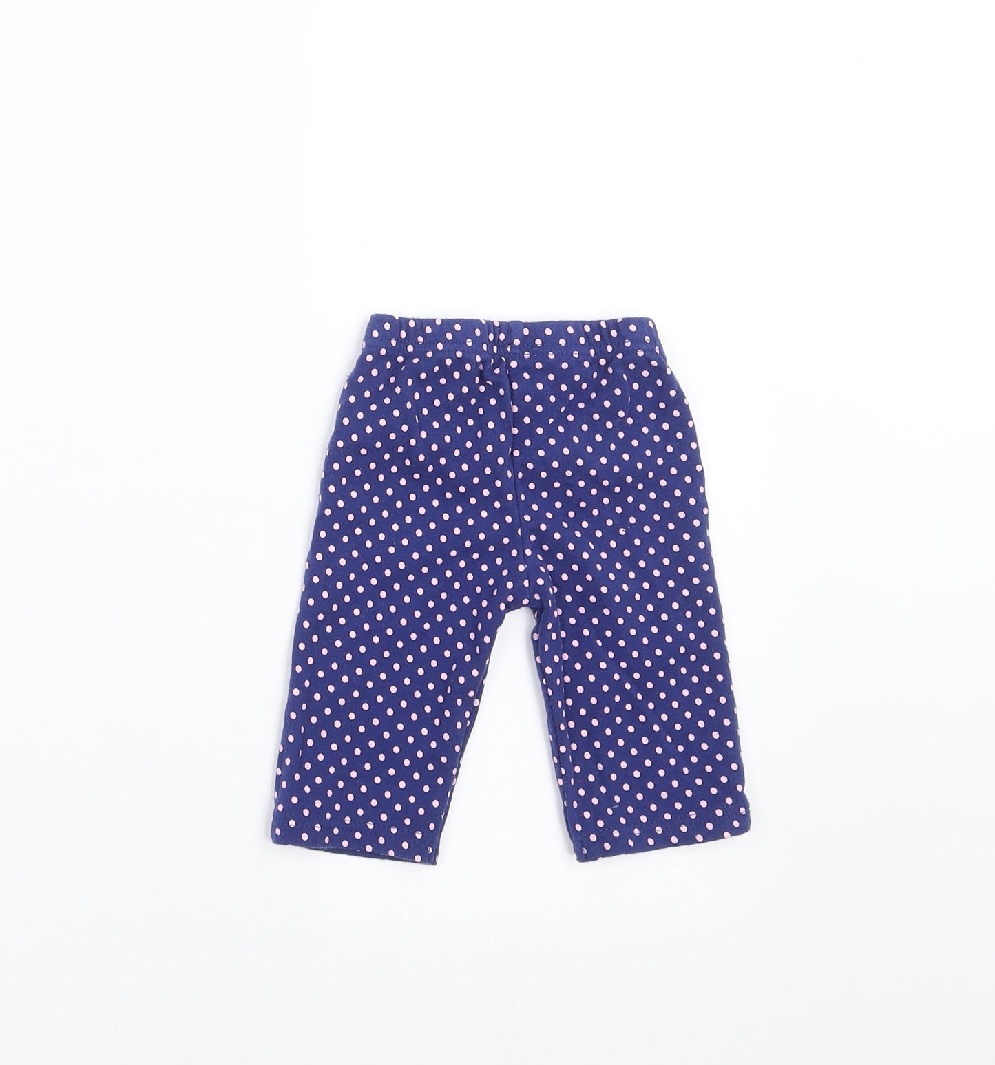 Preworn Girls Blue Polka Dot   Leggings Size 3-6 Months