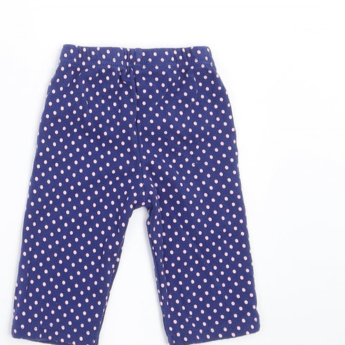 Preworn Girls Blue Polka Dot   Leggings Size 3-6 Months