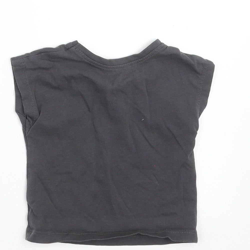 George Girls Grey   Basic T-Shirt Size 0-3 Months  - Be Happy