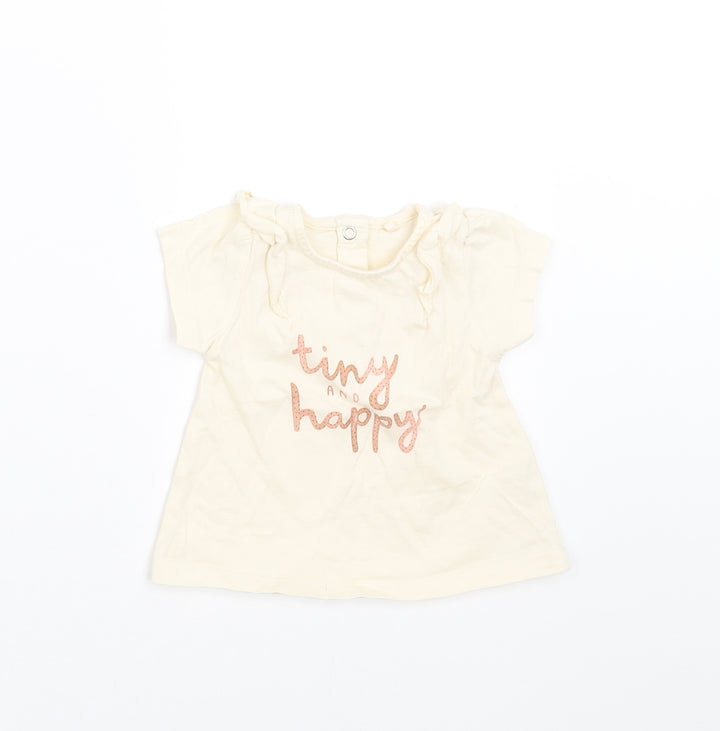 TU Baby Ivory   Basic T-Shirt Size 3-6 Months  - TINY & HAPPY