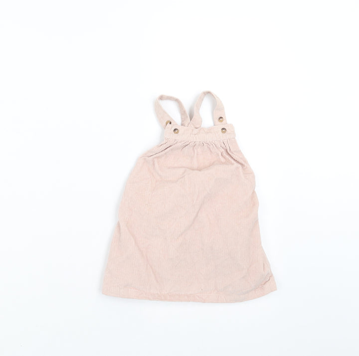 Marks and Spencer Girls Pink  Corduroy Pinafore/Dungaree Dress  Size 6-9 Months