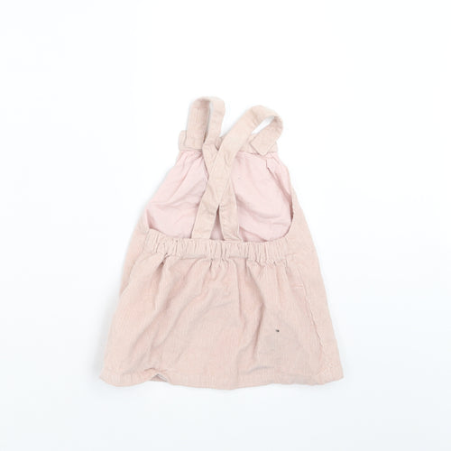 Marks and Spencer Girls Pink  Corduroy Pinafore/Dungaree Dress  Size 6-9 Months