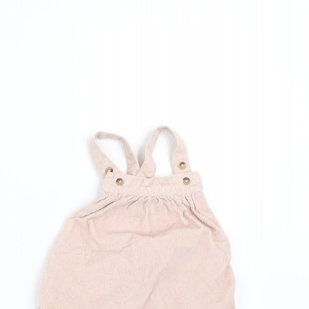 Marks and Spencer Girls Pink  Corduroy Pinafore/Dungaree Dress  Size 6-9 Months