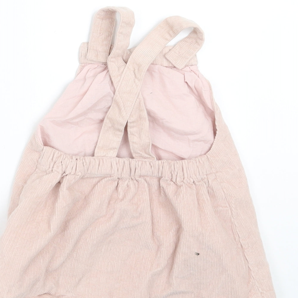 Marks and Spencer Girls Pink  Corduroy Pinafore/Dungaree Dress  Size 6-9 Months