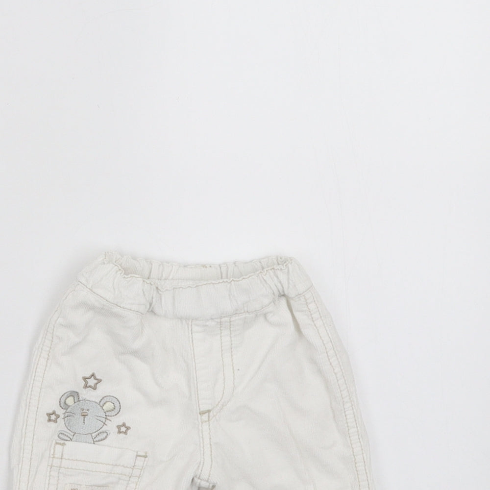 BHS Girls White    Trousers Size Newborn  - Embroidered detail