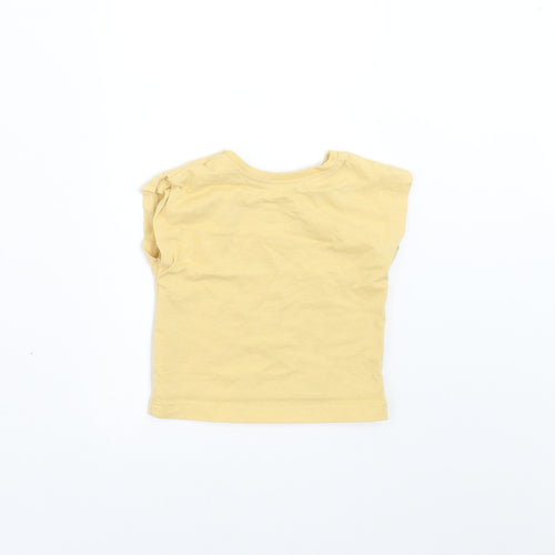 George Girls Yellow   Basic T-Shirt Size 0-3 Months  - rainbow