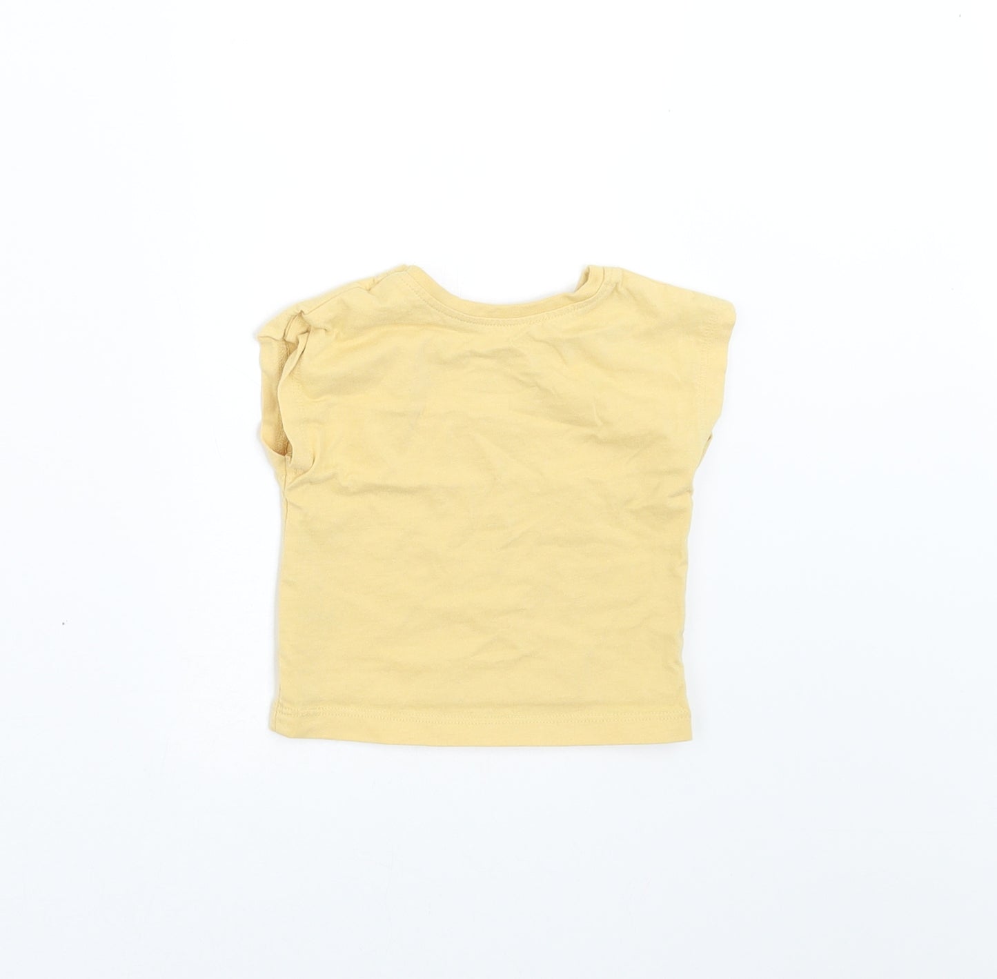 George Girls Yellow   Basic T-Shirt Size 0-3 Months  - rainbow