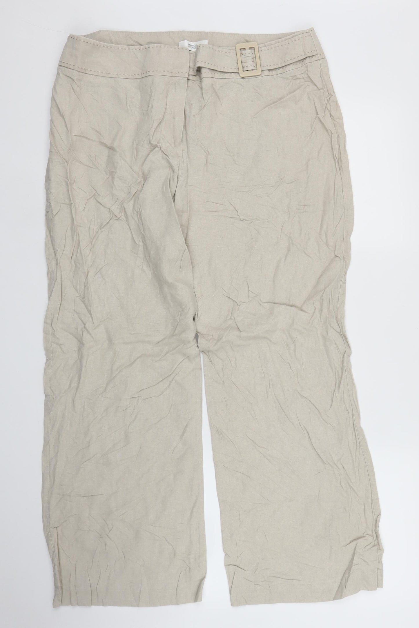 M&S Womens Beige   Trousers  Size 16 L28 in