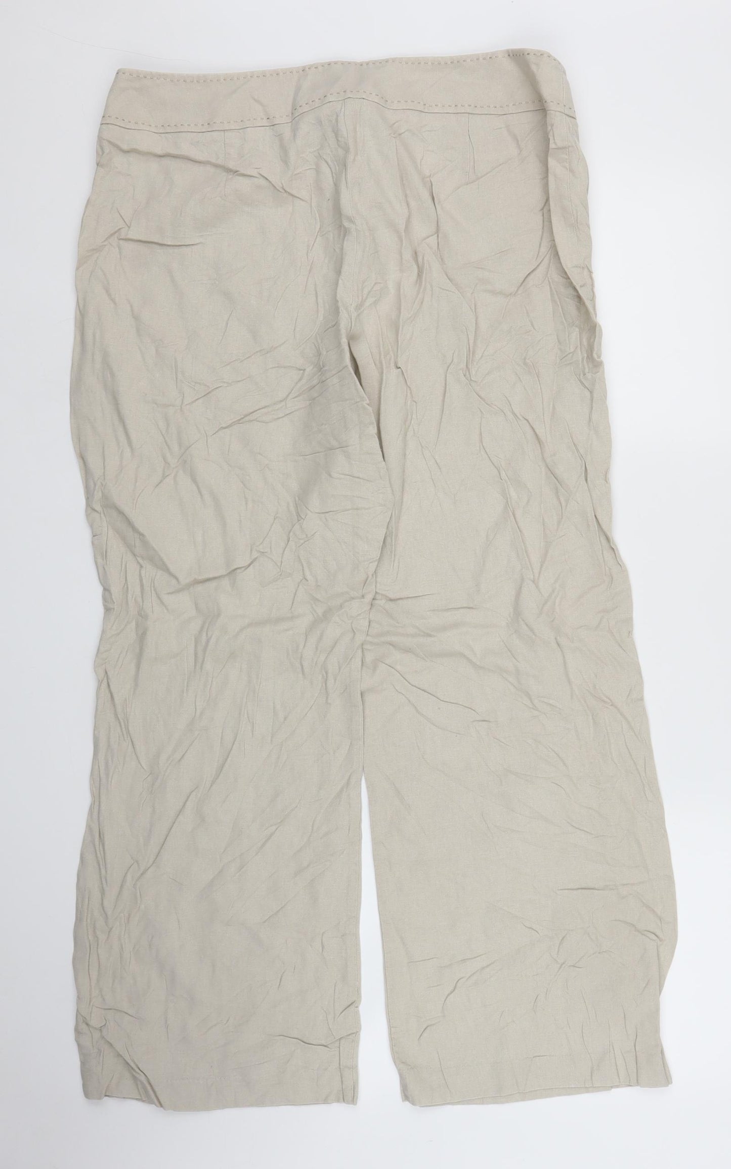 M&S Womens Beige   Trousers  Size 16 L28 in