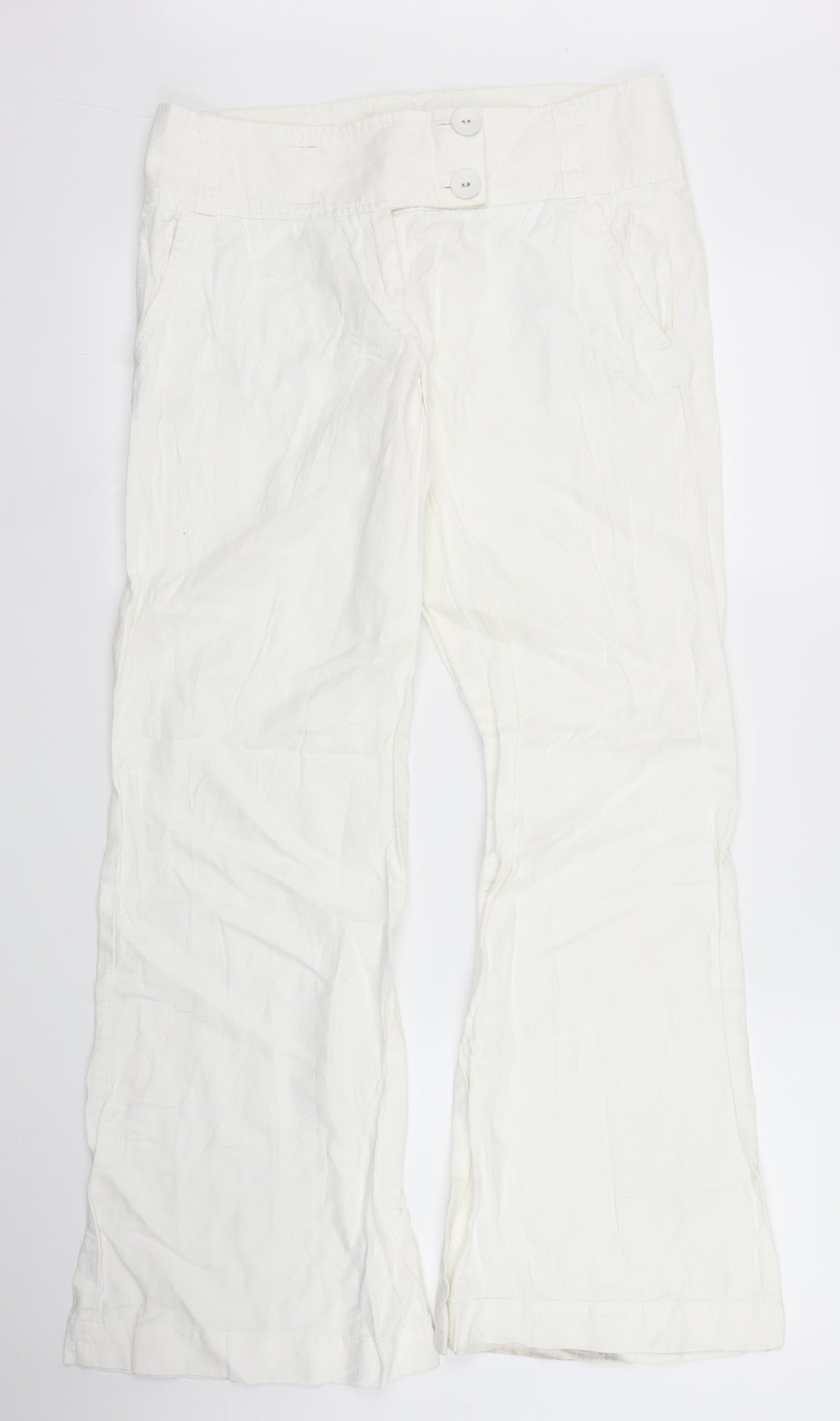 Monsoon Womens White   Trousers  Size 10 L29 in