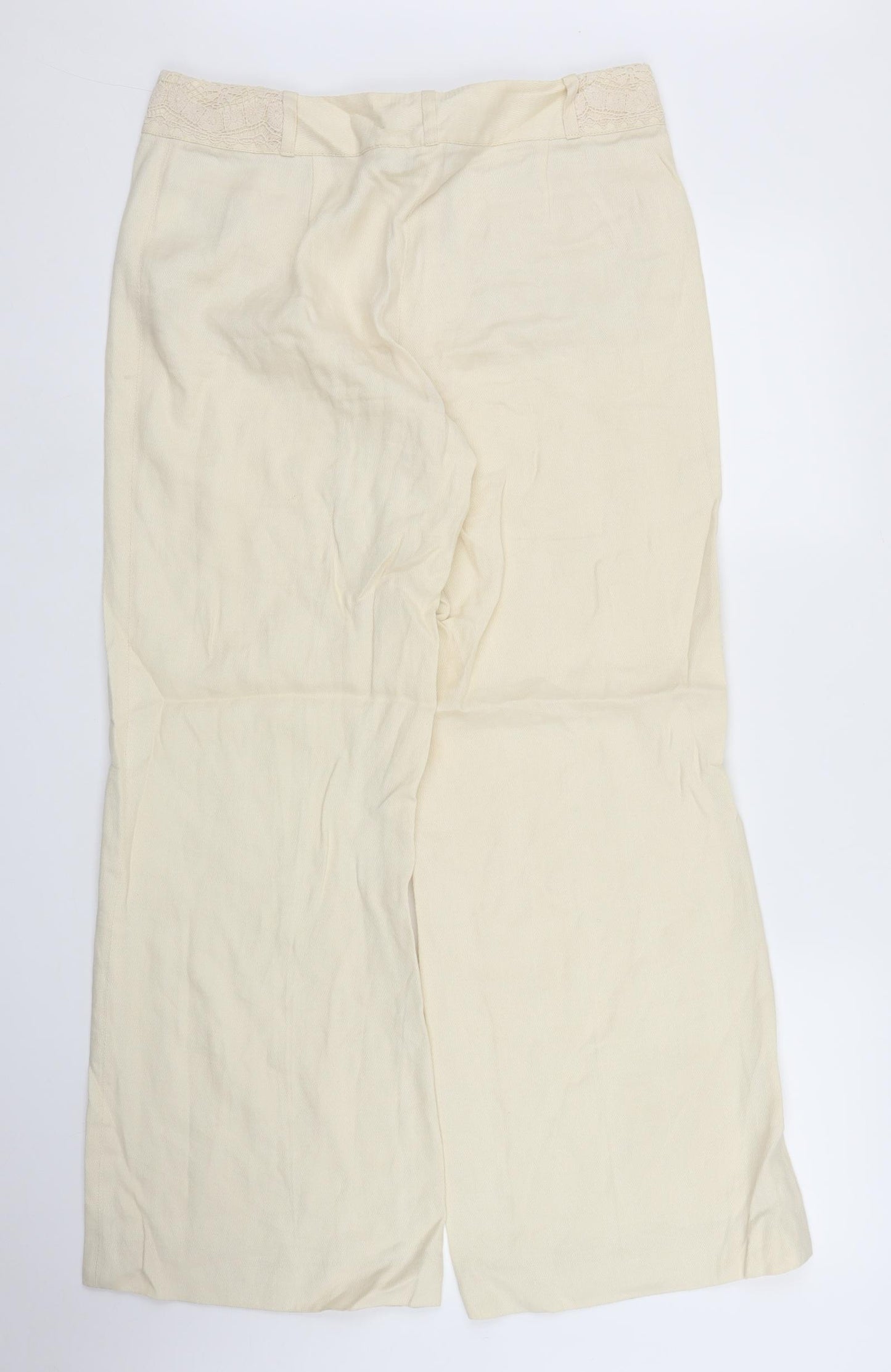 NEXT Womens Ivory Floral  Trousers  Size 12 L28 in