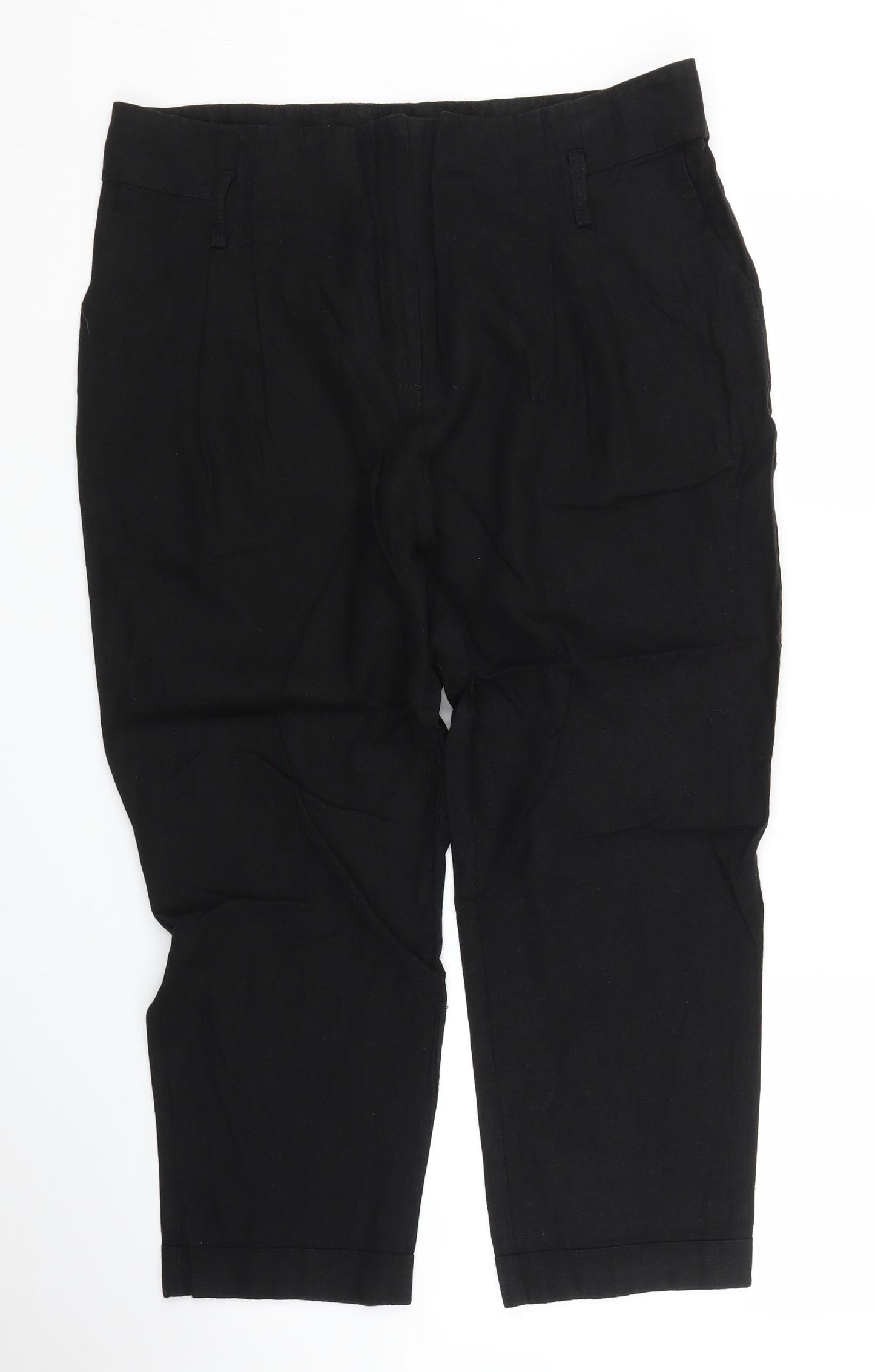Evie Womens Black   Capri Trousers Size 16 L24 in