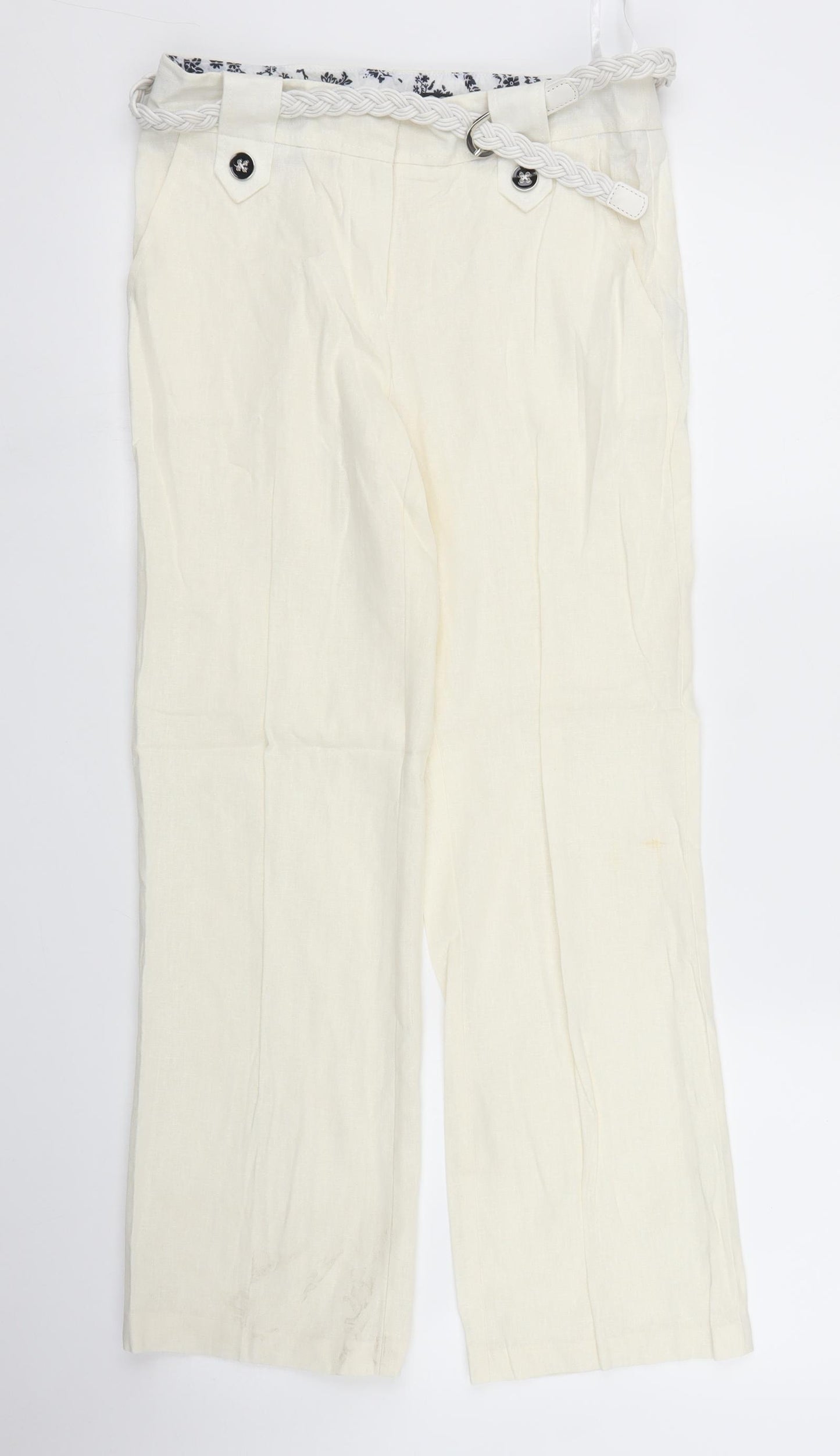 Primark Womens Ivory   Trousers  Size 6 L27 in