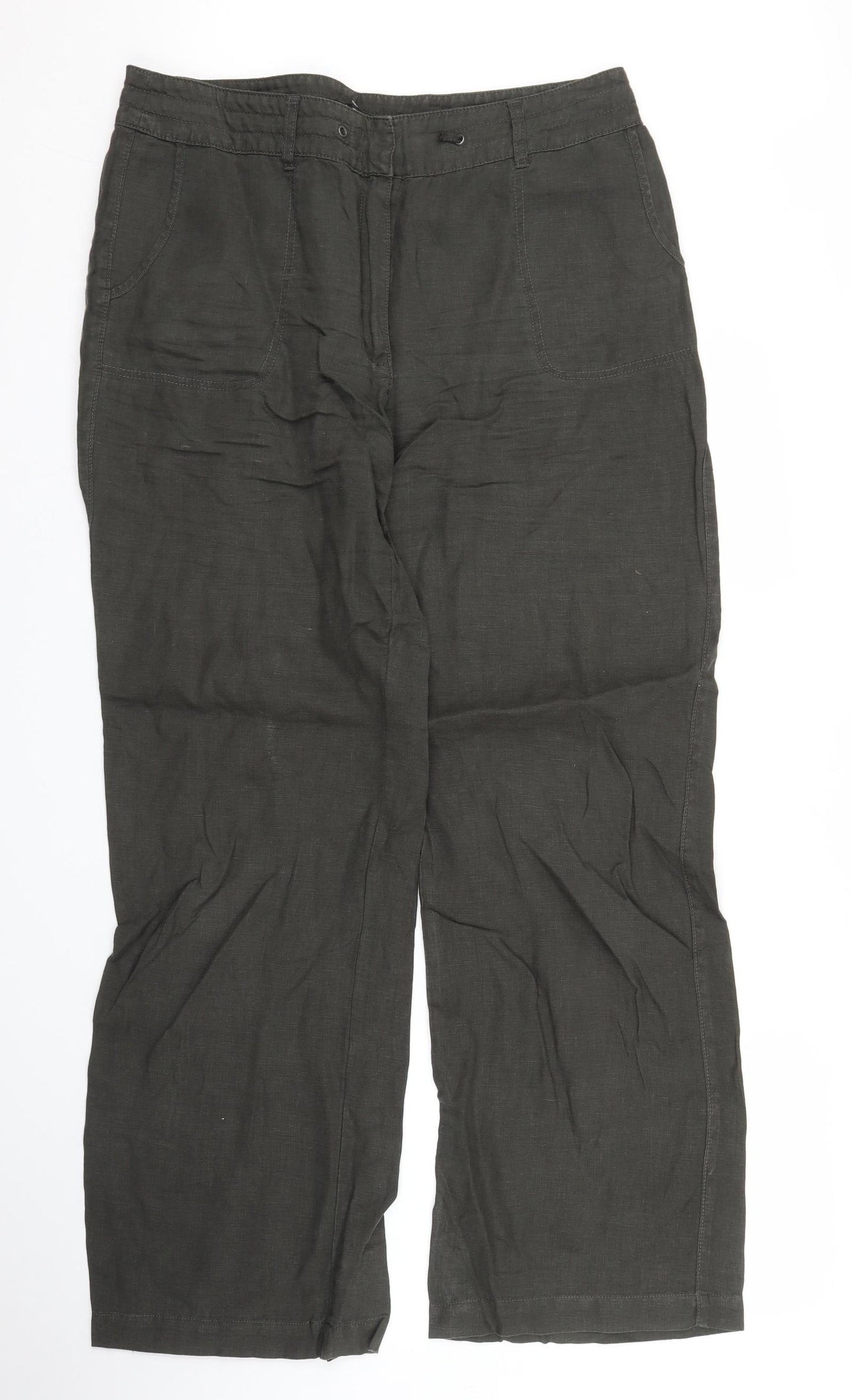 Olsen Womens Green   Trousers  Size 14 L30 in