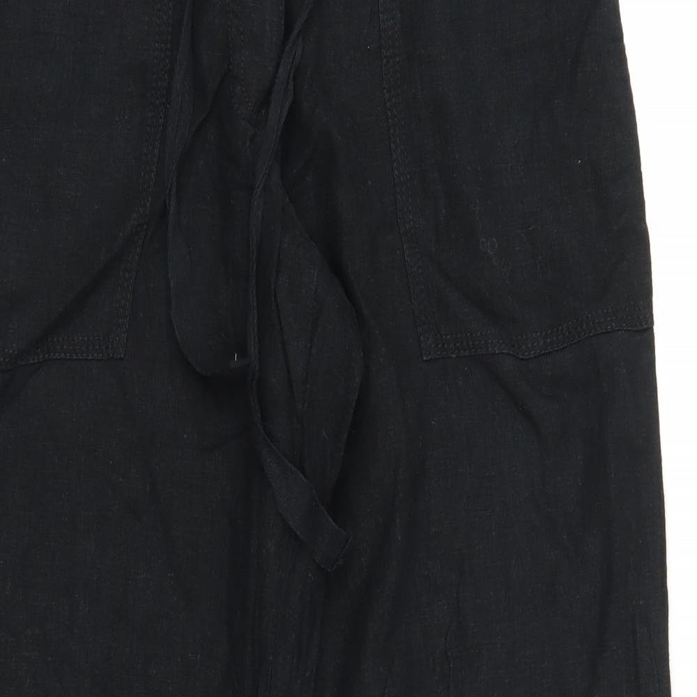 NEXT Womens Black   Capri Trousers Size 10 L26 in