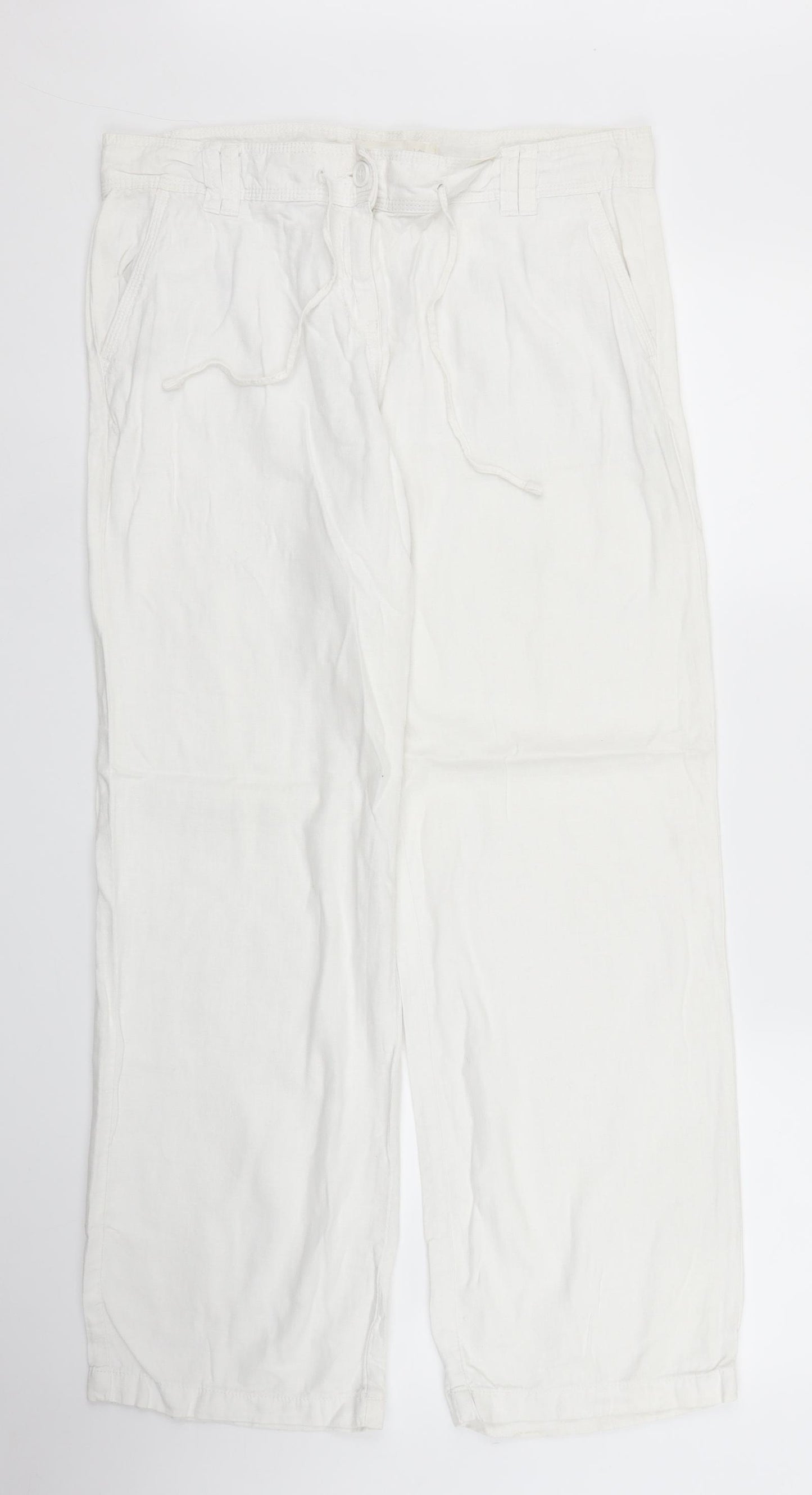 Parallel Womens White   Trousers  Size M L28 in
