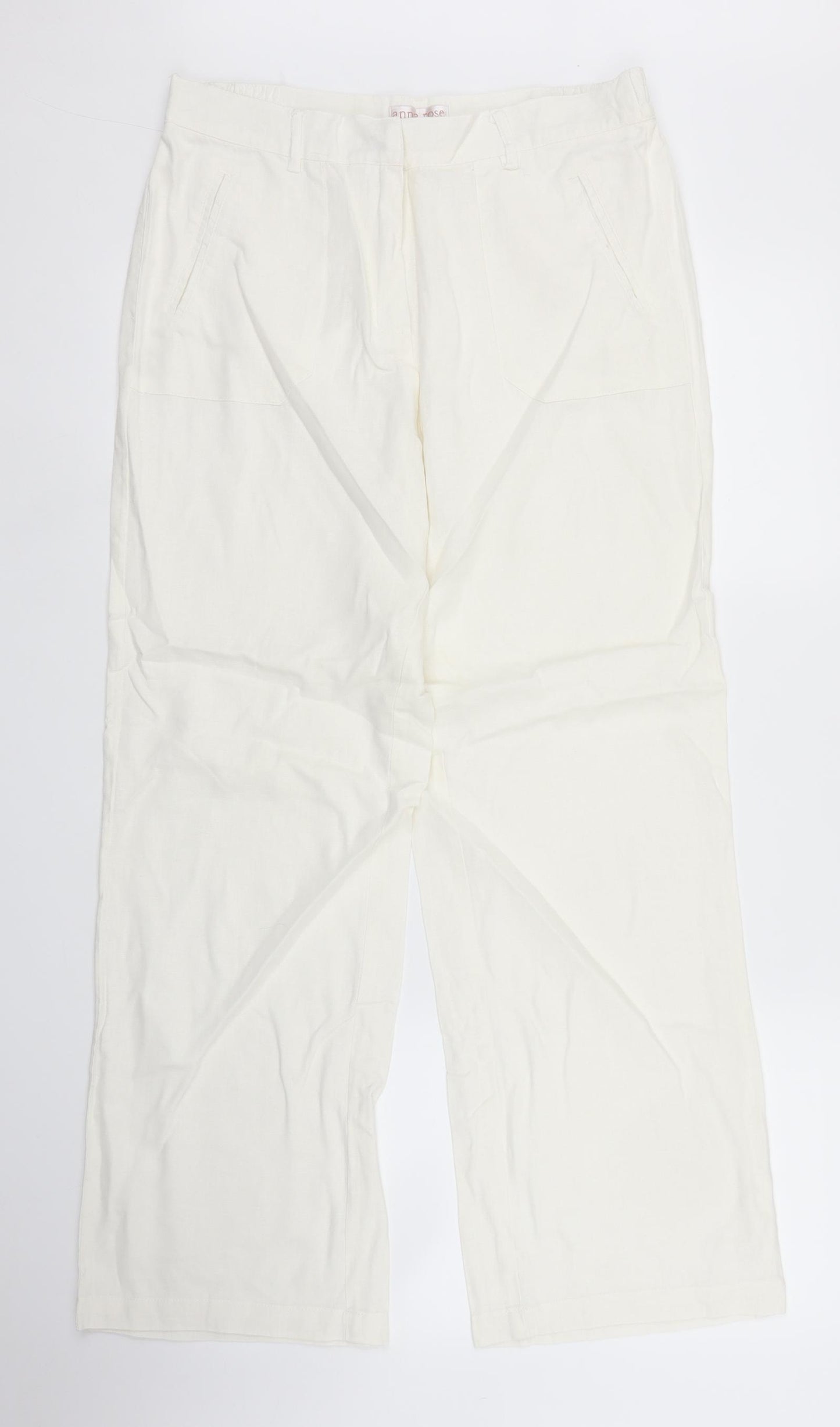 Anna Rose Womens White   Trousers  Size 12 L26 in