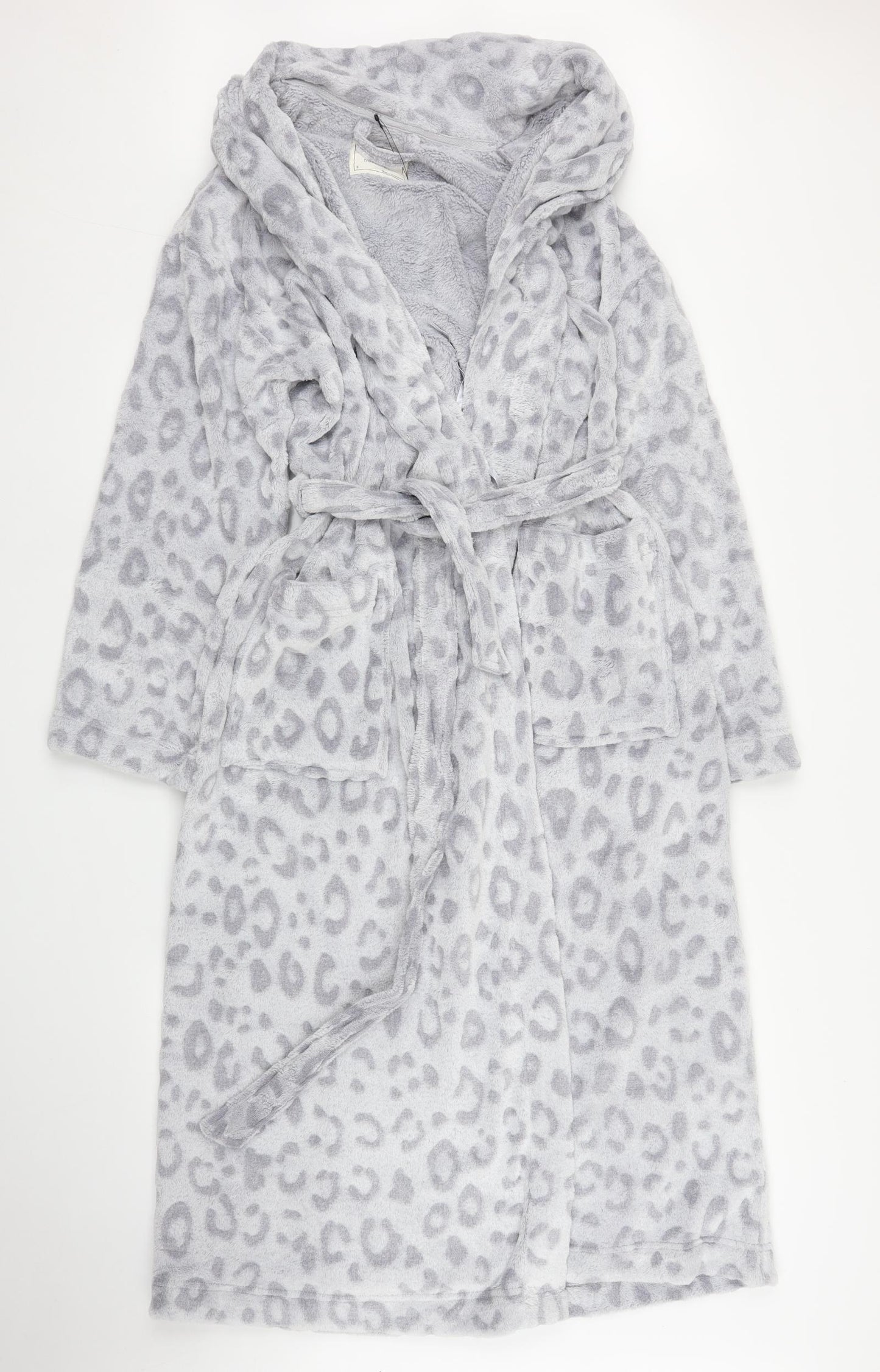 M&S Womens Grey Animal Print  Capri Robe Size S  - Leopard print